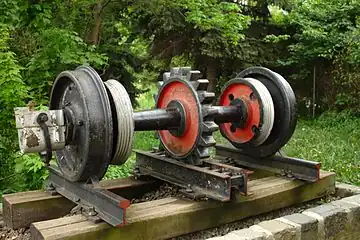 Eje de un ferrocarril de cremallera