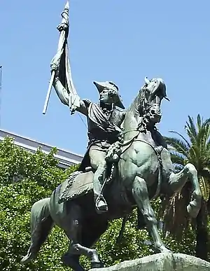 Monumento ecuestre al General Manuel Belgrano, de Louis-Robert Carrier-Belleuse (1872).