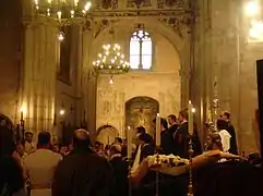 Inicio procesión con la réplica del Cristo de Burgos, Semana Santa 2007