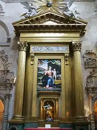 Retablo neoclásico con el cuadro de Sebastiano del Piombo