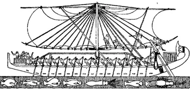 Detalle de la expedición al País de Punt de Hatshepsut copiado del templo de la reina en Deir el-Bahari.