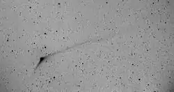 Cometa #C/2013 EE.UU.10 Catalina, visto de La Cañada el 6 de diciembre de 2015; acontecimiento de desconexión de la cola
