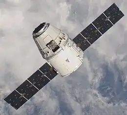 The unmanned variant of Dragon is seen approaching the ISS