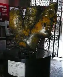 Cabeza de la Victoria Alada Original, destrozada en el Terremoto de 1957, se guarda en el Museo Archivo Histórico de la Ciudad de México.