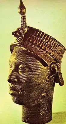 Cabeza de rey realizada por los yoruba.