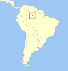 Distribución del uakarí de Araçá