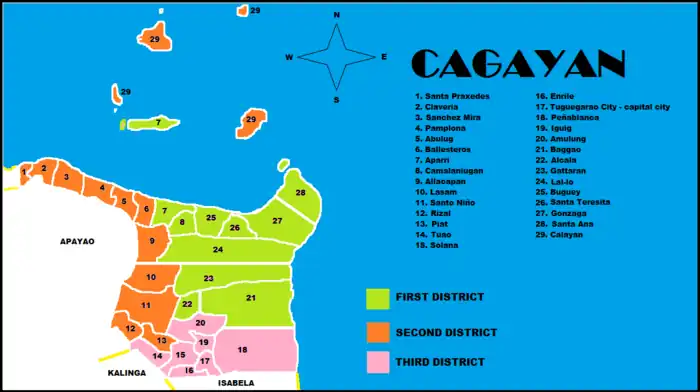 Cagayan District Locator Color-Coded