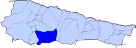 Localización de Caldueño en el Concejo de Llanes