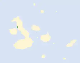 Distribución geográfica del pinzón de Darwin manglero.