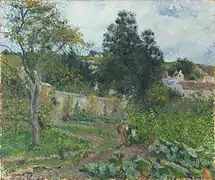 Huerto en Pontoise, pintado por Pissarro en 1879.