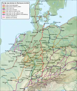 Caminos de Santiago en Centroeuropa