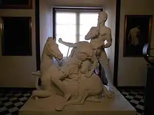 Almogáver matando un caballero francés (1836), de Damià Campeny.