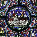 Vitral de la catedral de Canterbury (primer milagro)