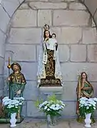 Tallas de San Roque, la Virgen del Carmen y Santa Lucía de Siracusa.