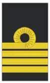 Galones de capitán de navío de la Armada de México.