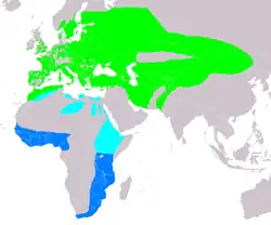 Distribución de Caprimulgus europaeus