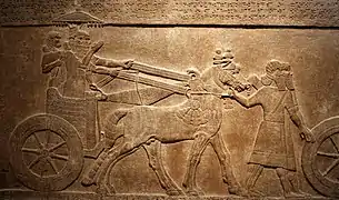 El rey asirio Tiglath-Pileser III capturando la ciudad de Astartu (ca. 730 a. C.)