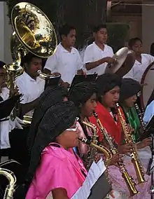 Banda de música infantil y juvenil en Capulálpam de Méndez.