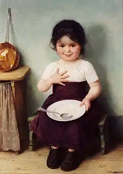 Niña en la cocina (1904), por Carl von Bergen.
