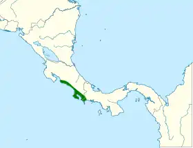 Distribución geográfica del cotinga piquiamarillo.