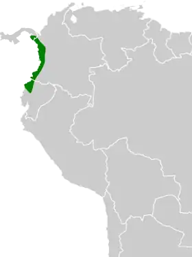 Distribución geográfica del cotinga blanco.