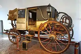 Carro utilizado por el rey Guillermo II de los Países Bajos en exhibición.