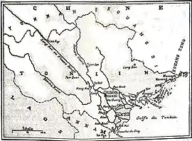 Mapa de Tonkín a principios del siglo XX.