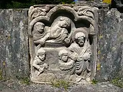 Jesús llamando a los pescadores, talla del siglo XII del lavatorium del priorato de Wenlock