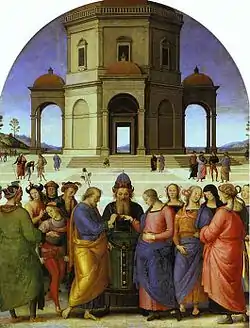Los desposorios de la Virgen, de Perugino, ca. 1501-1504.