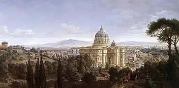 Vista de la Basílica de San Pedro, h. 1711.