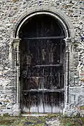 Puerta medieval del Castillo de Hedingham en Essex (Inglaterra)