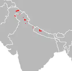 Distribución del faisán chir