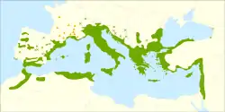 Distribución de Celtis australis.