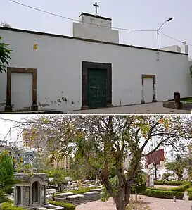 Fachada e interior del Cementerio de San Rafael y San Roque.