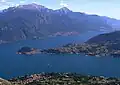 Vista del lago y la península de Bellagio.