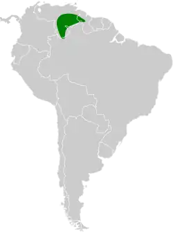 Distribución geográfica del saltarín copetón.