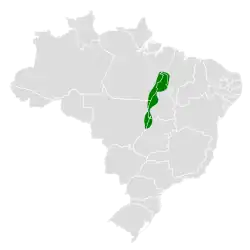 Distribución geográfica del hormiguero de Bananal.