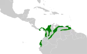 Distribución geográfica del hormiguero azabache.