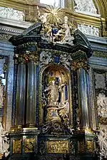 Capilla de San Ignacio, en la misma iglesia, de Andrea Pozzo. Las esculturas son de artistas franceses.