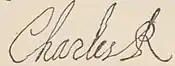 Firma de Carlos I de Inglaterra y de Escocia