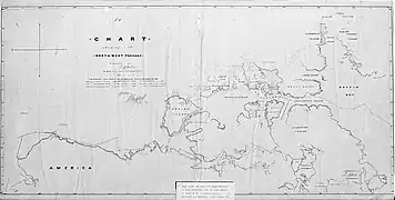 Mapa de la expedición en busca del Paso del Noroeste de John Franklin, 1843-1854.
