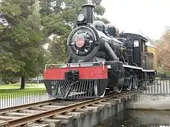 Locomotora número 631 de Ferrocarriles del Estado, montada en 1913 en Caleta Abarca, por la Sociedad de Maestranzas y Galvanización.