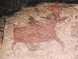 Detalle de los petroglifos (posible equino).