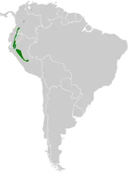 Distribución geográfica de la tangara orejinaranja.