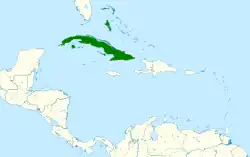 Distribución geográfica de la esmeralda zunzún.
