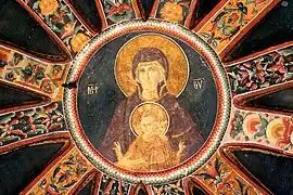 Detalle de la Virgen con el Niño, cúpula norte del exonártex.