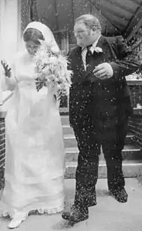 Taylor el día de su boda, 1973