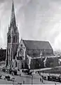 La catedral antes del terremoto de 1901 que dañó severamente su torre-campanario.