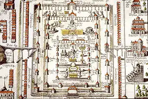 El Segundo Templo de Jerusalén y sus alrededores. Christian van Adrichom, 1584.