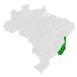 Distribución geográfica del ticotico cejipálido.
